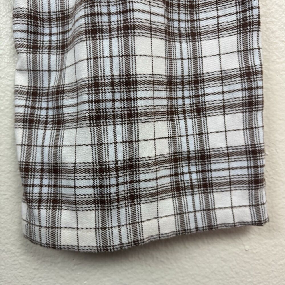 Hollister Ultra High Rise Vintage Baggy Pants Plaid Flannel Brown 13S W31 - Picture 15 of 16